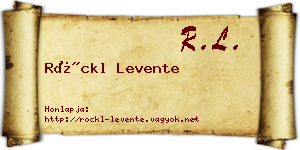 Röckl Levente névjegykártya